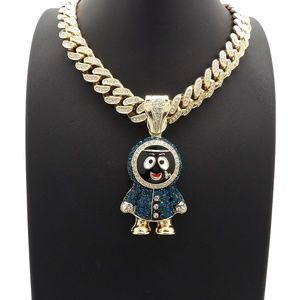 Eskimo Pendant & 12mm 18" Full Iced Out Chain